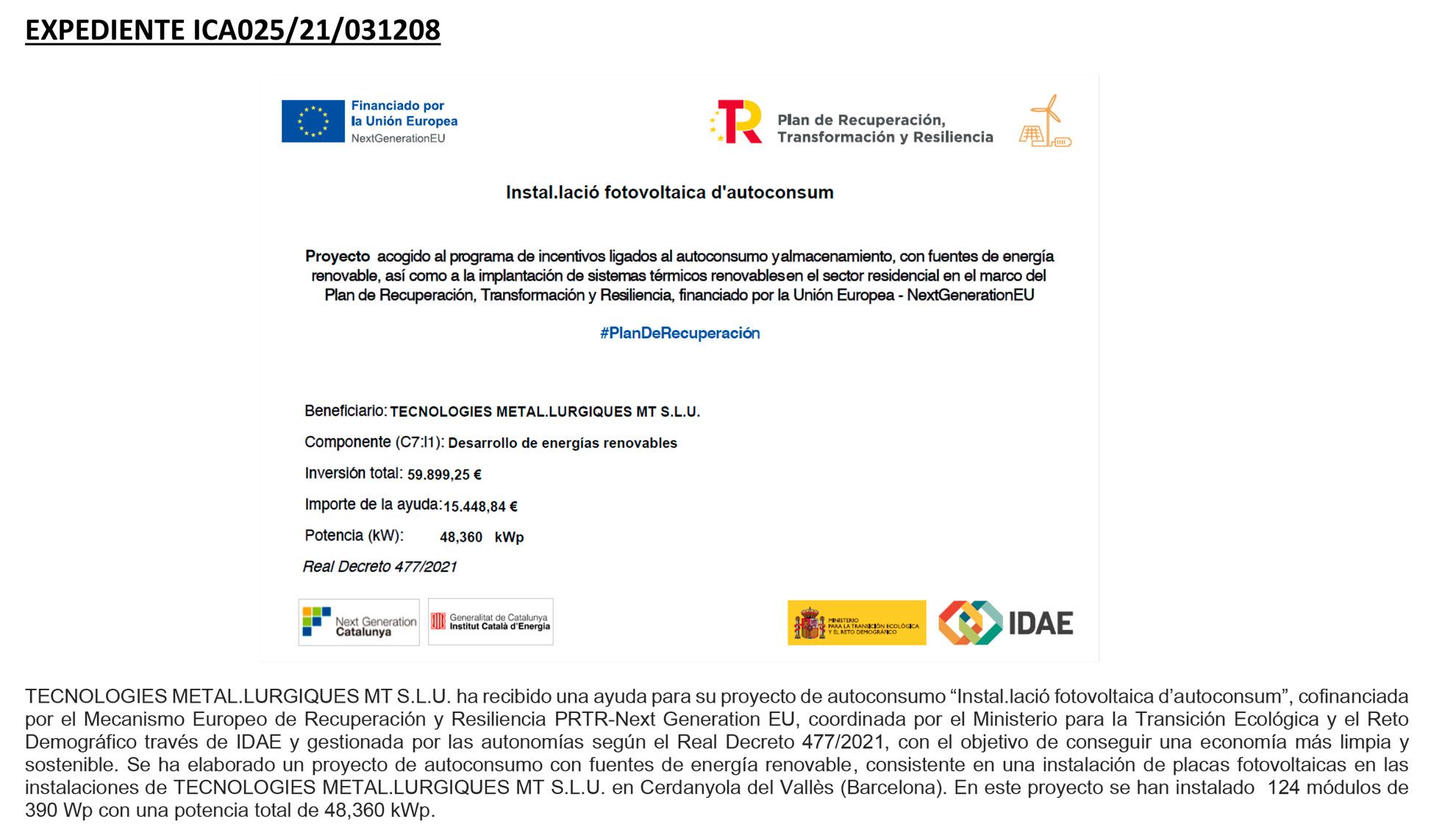 autoconsum ICAE